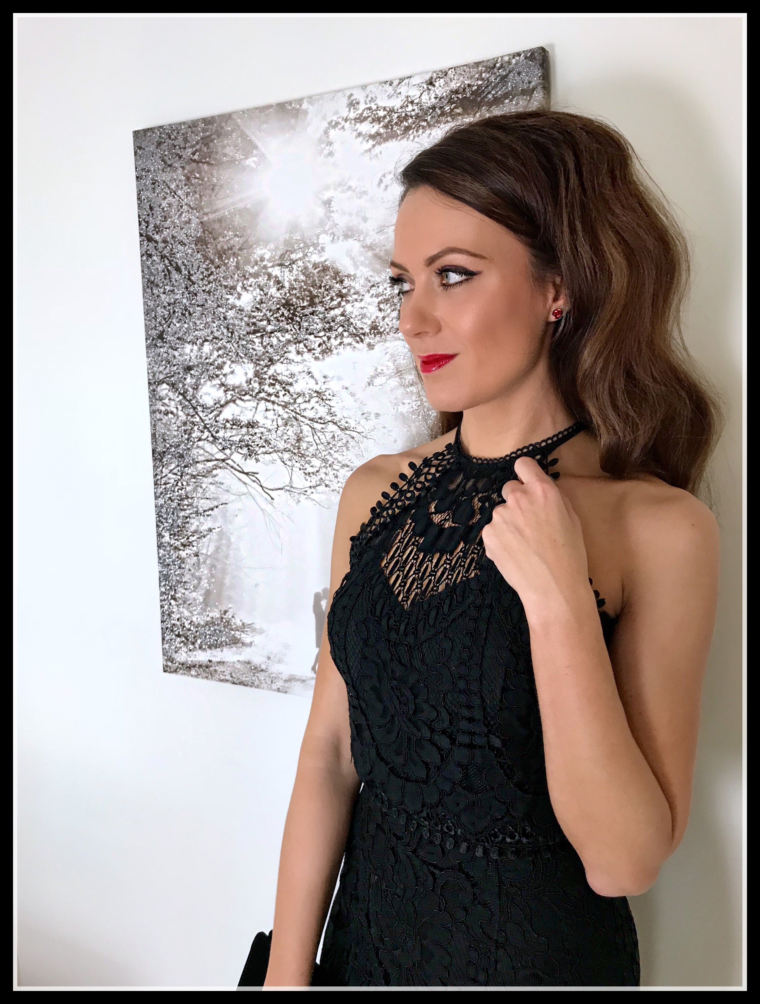 lipsy black feather dress