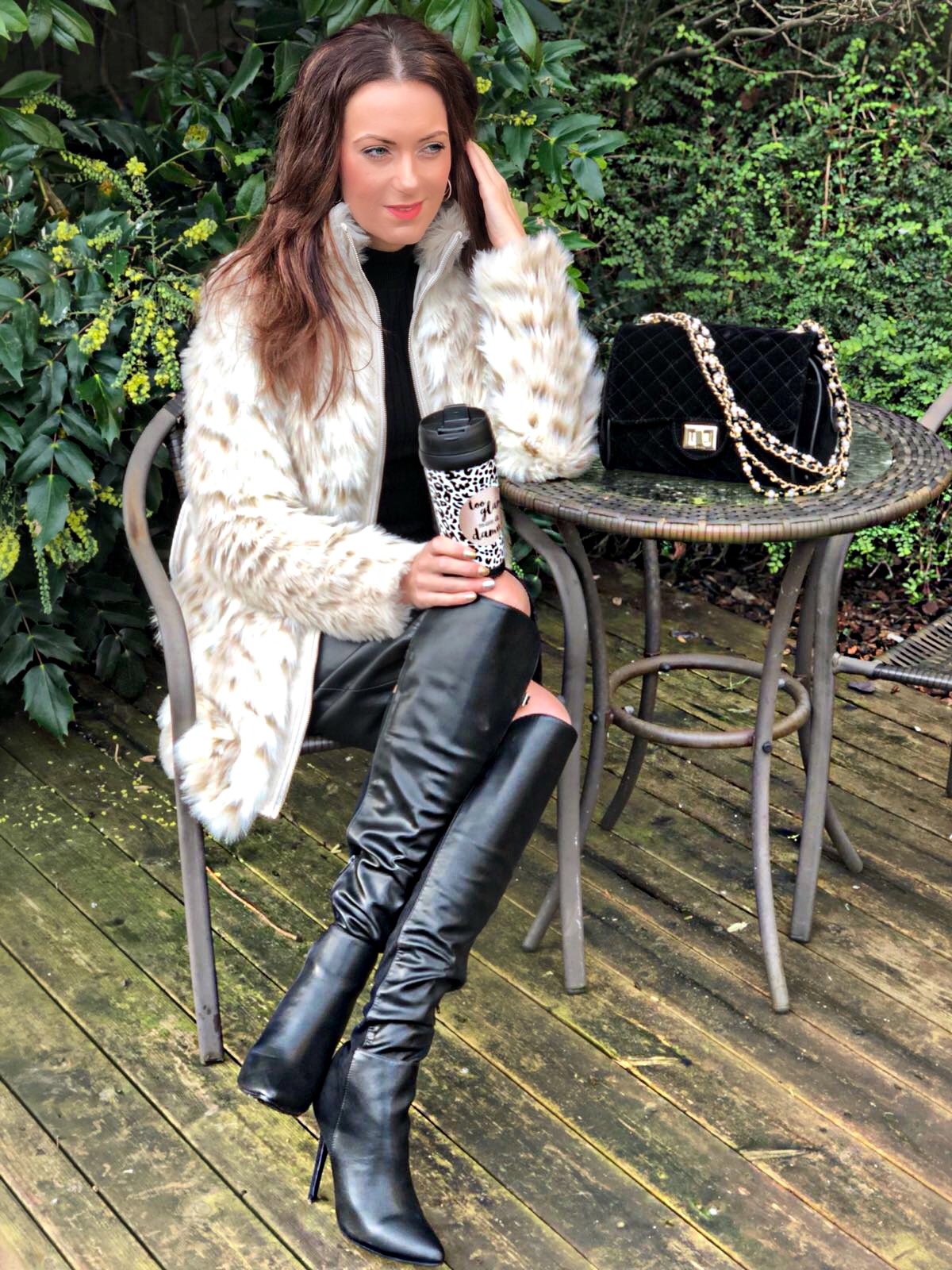 Lipsy knee high quilted riding boot on sale