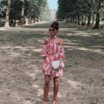 ELEGANT DUCHESS FASHION Swarovski Flash Pierced Earrings, White, Rose Gold Plating White Rose gold-plated | Forever Unique Red And White Off-Shoulder Dress | MIU MIU sunglasses | Glamorous pearl embellished sandals | Radley Bag | London