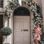 ELEGANT DUCHESS FASHION Swarovski Flash Pierced Earrings, White, Rose Gold Plating White Rose gold-plated | Forever Unique Red And White Off-Shoulder Dress | MIU MIU sunglasses | Glamorous pearl embellished sandals | Radley Bag | London