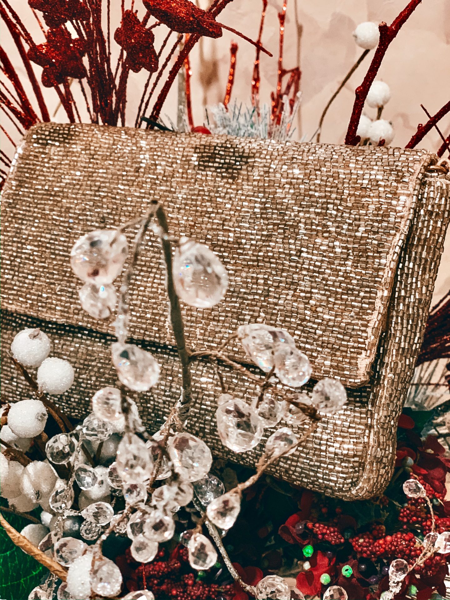 Accessorize Metallic Luna Beaded Clutch