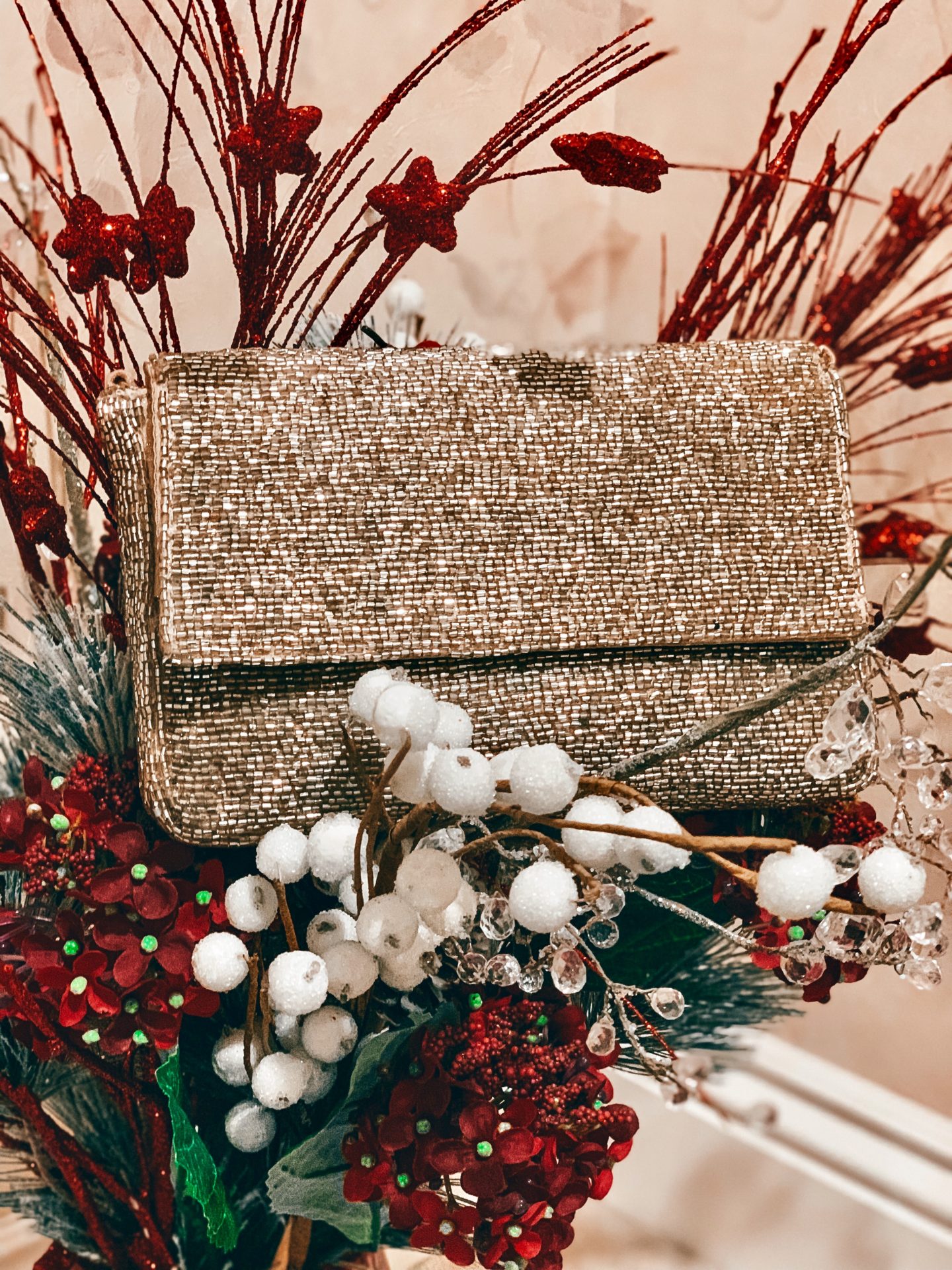 Accessorize Metallic Luna Beaded Clutch