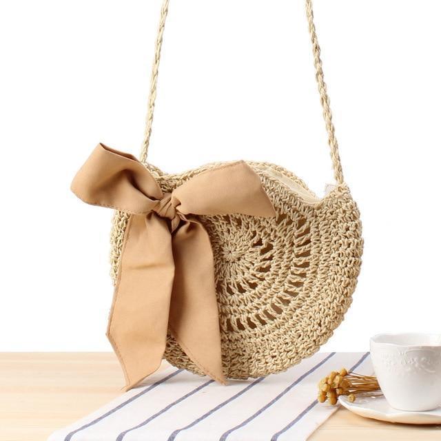 Elegant Duchess Round Straw Bag - more colours available