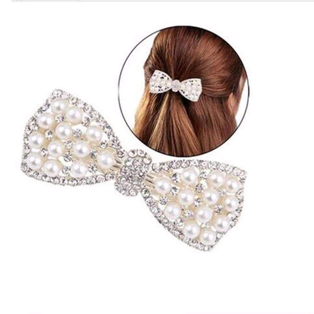 Elegant Duchess Boutique Crystal Rhinestone Bow Hair Clip