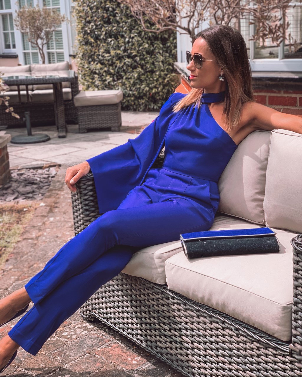 Blue Cape Jumpsuit