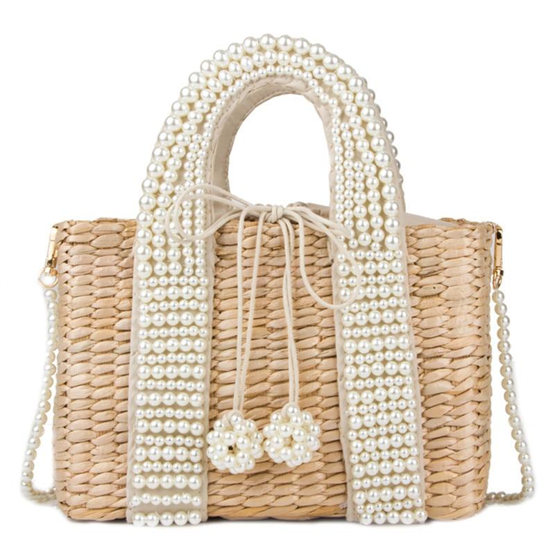 Elegant Duchess Boutique Pearl Straw Bag
