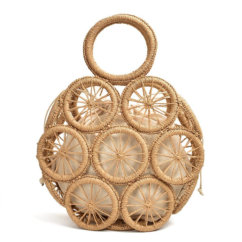 Elegant Duchess Boutique Round Straw Bag - more styles available