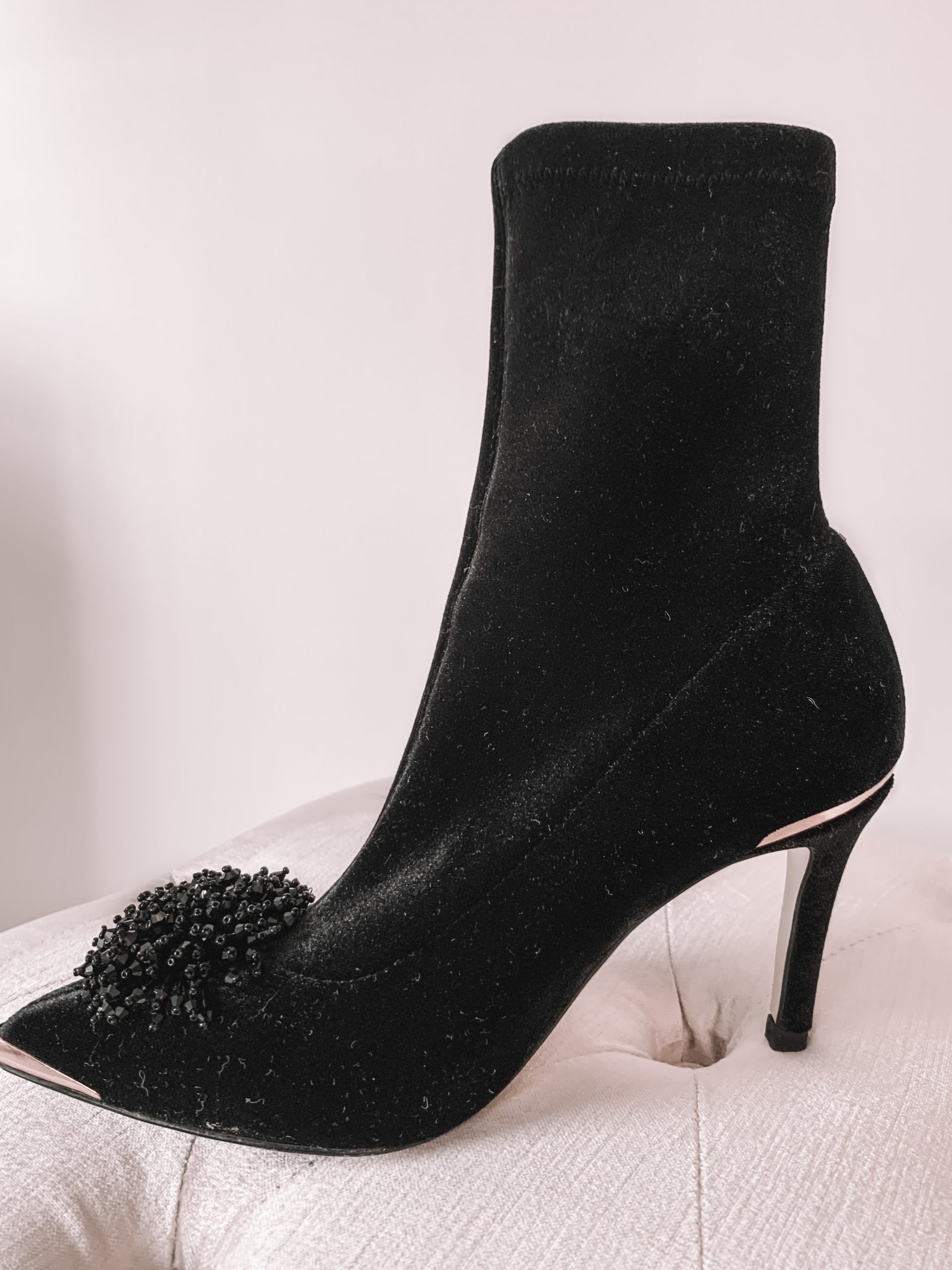 Ted Baker embellished velvet sock boots