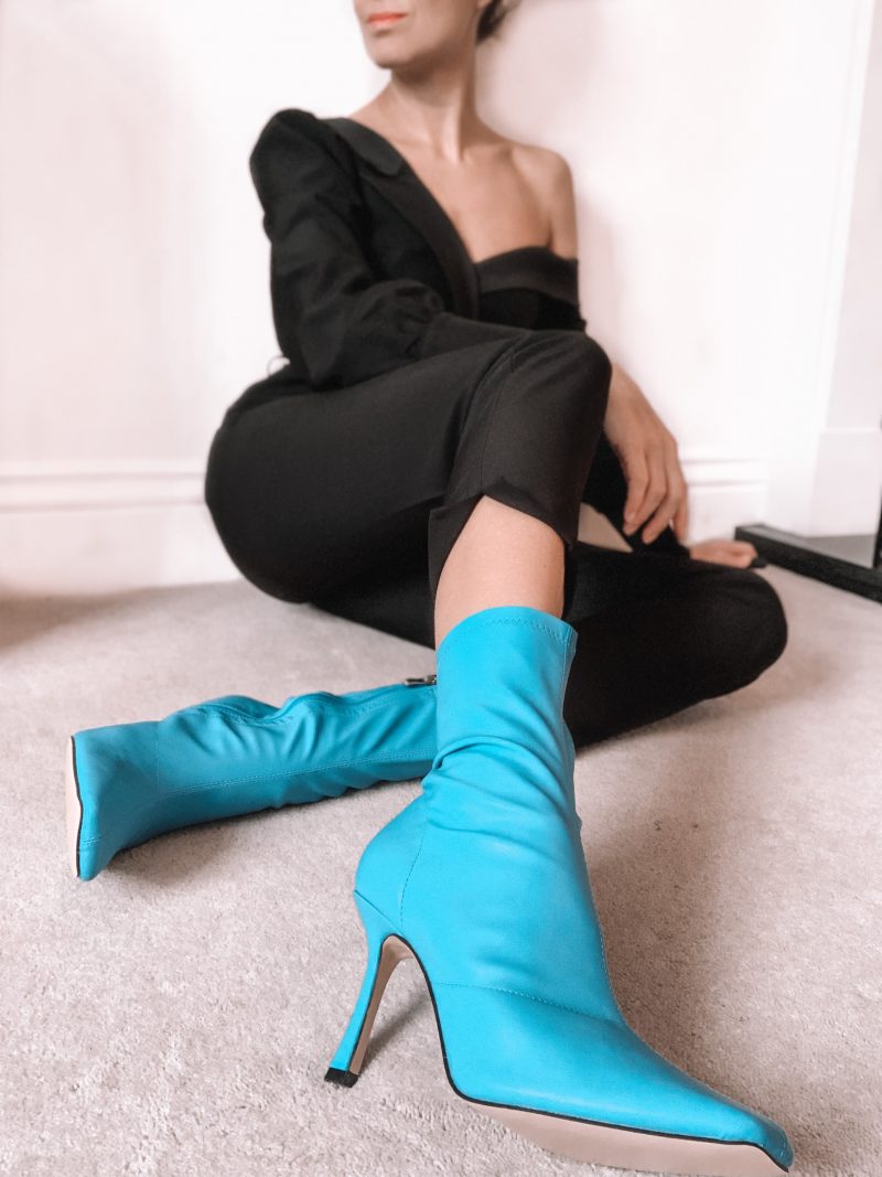 Public Desire Sacci sock boots in blue