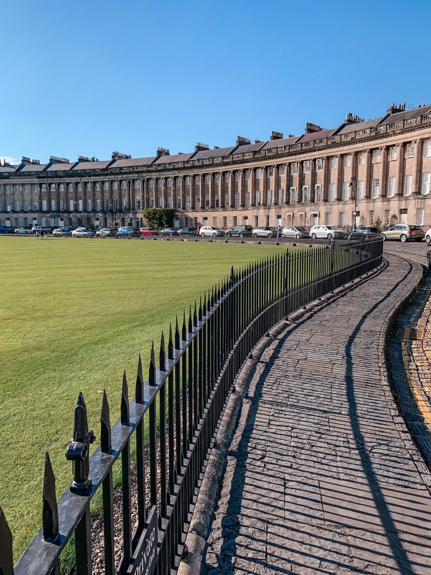 The Royal Crescent, Somerset, England One of Bath's most iconic architectural landmarks.
