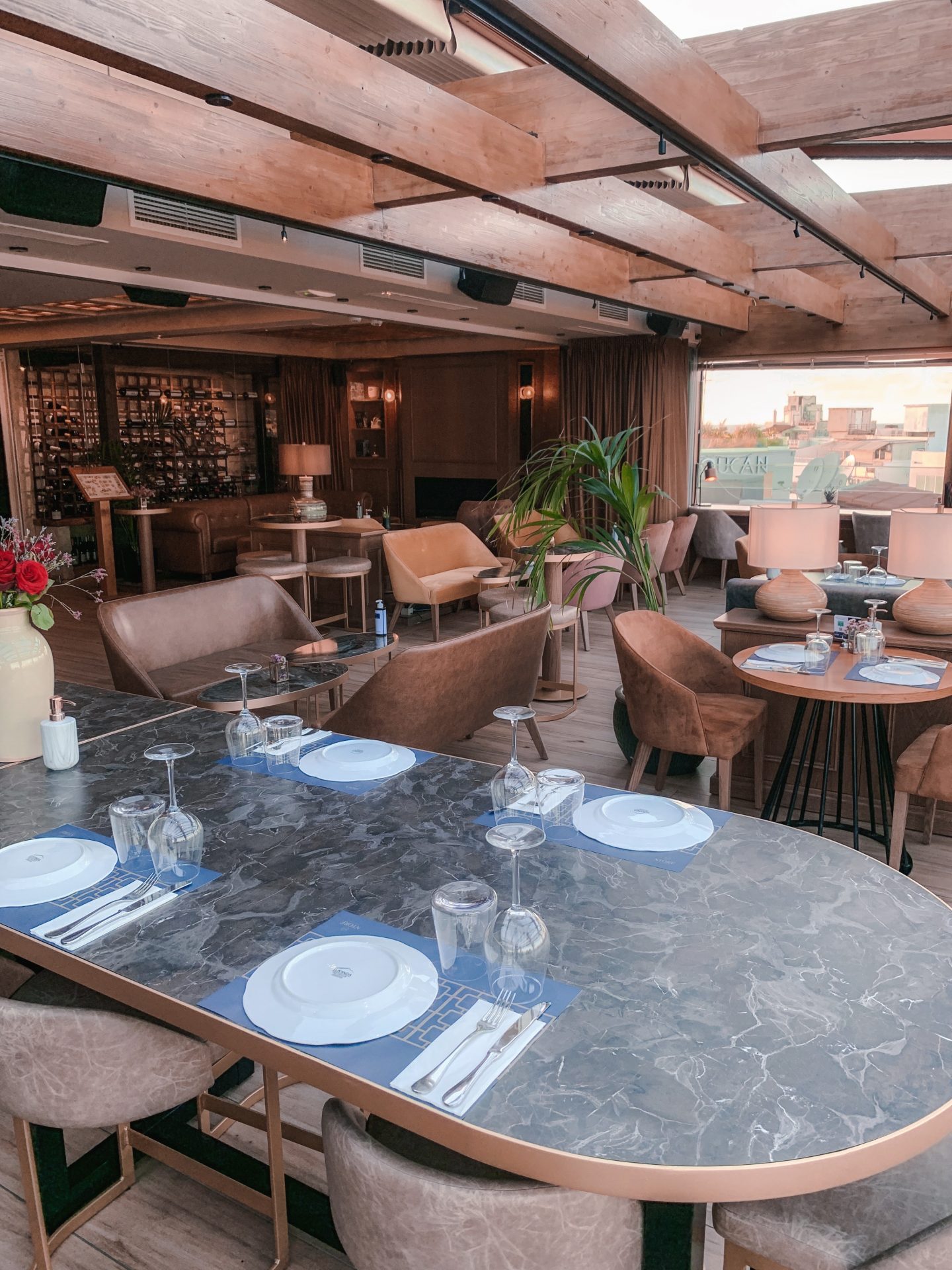 NTORE, fine rooftop restaurant and bar, with an amazing view of the city center and the port of Heraklion