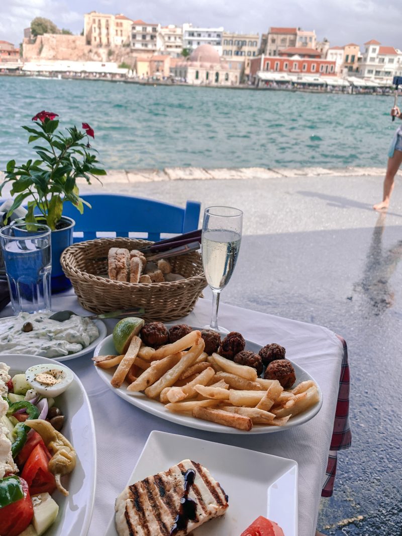 Chania’s Venetian Harbour, Crete Greece, Amphora restaurant Chania’s Venetian Harbour, Crete Greece, Amphora restaurant
