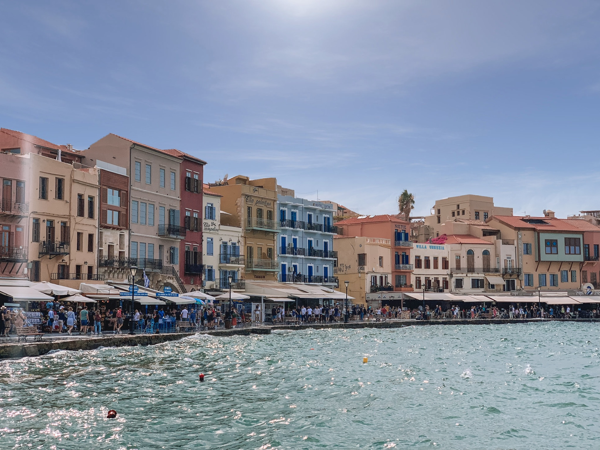 Chania’s Venetian Harbour, Crete Greece, Amphora restaurant