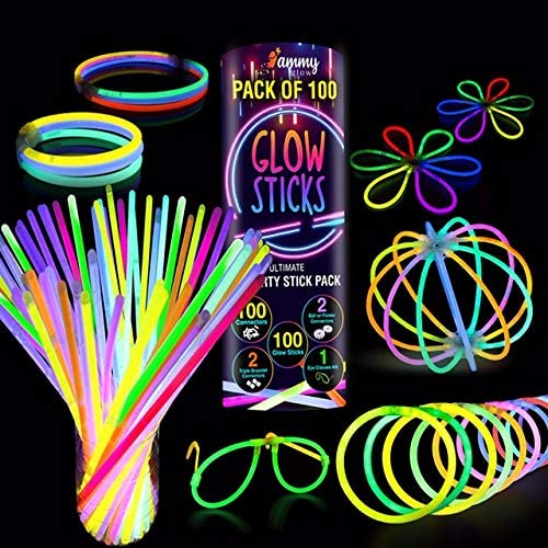 100 Premium Glow Sticks for Halloween