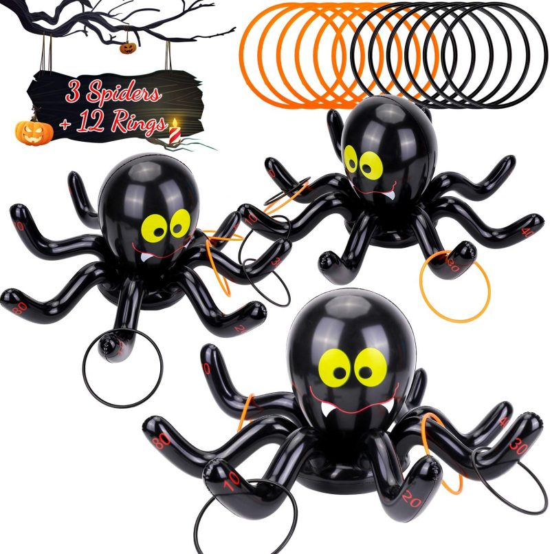 Halloween Toss Games Set 3 Pcs Inflatable Spiders Toss Game