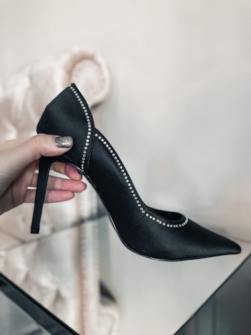 ASOS DESIGN Porter embellished court shoes in black