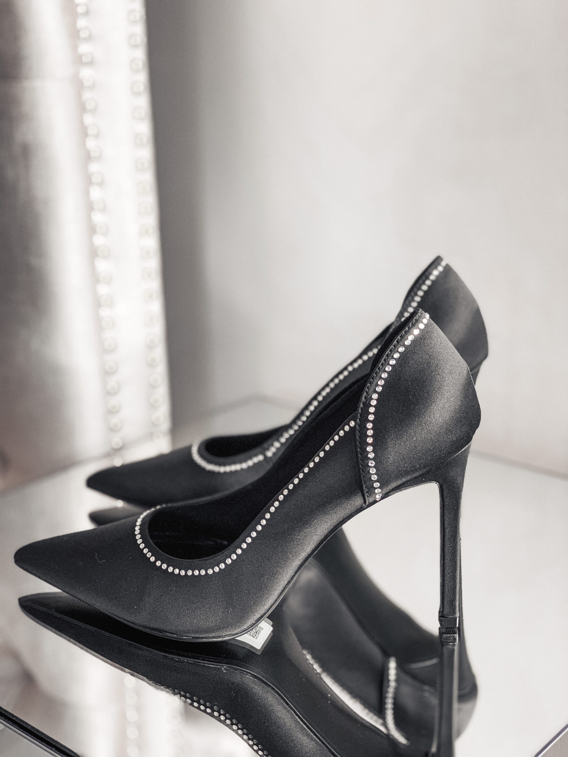 ASOS DESIGN Porter embellished court shoes in black