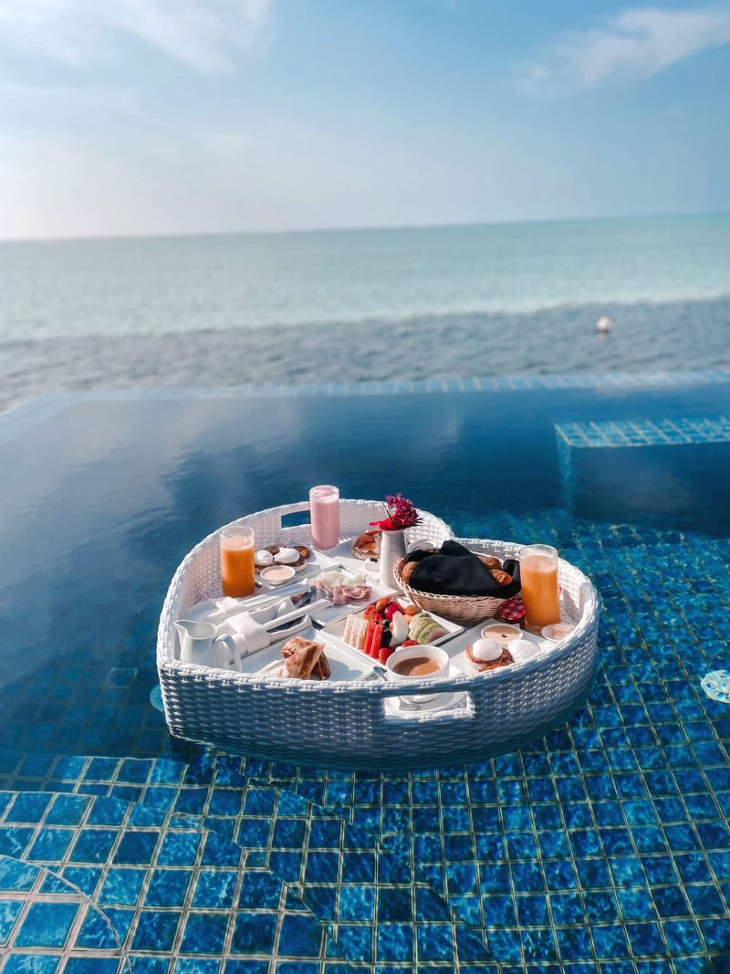 The Maldives, Taj Exotica Resort &amp; Spa, Maldives, luxury travel | floating breakfast
