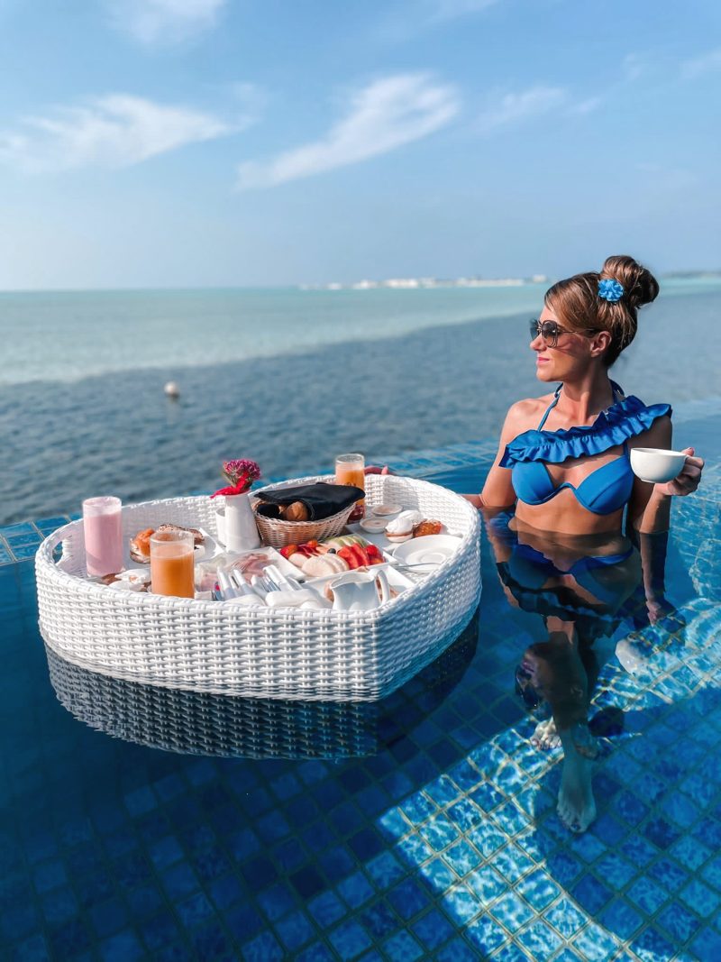 The Maldives, Taj Exotica Resort &amp; Spa, Maldives, luxury travel | floating breakfast