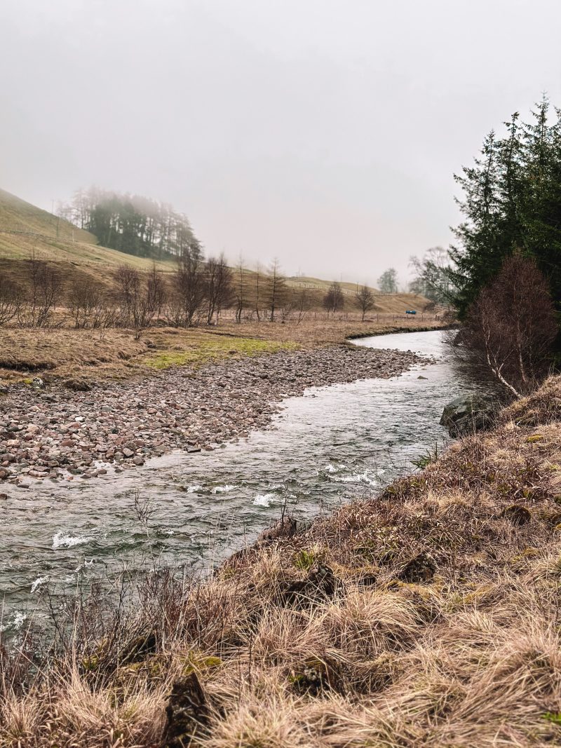 Spittal of Glenshee, Blairgowrie, walk towards the Dalmunzie Castle Hotel