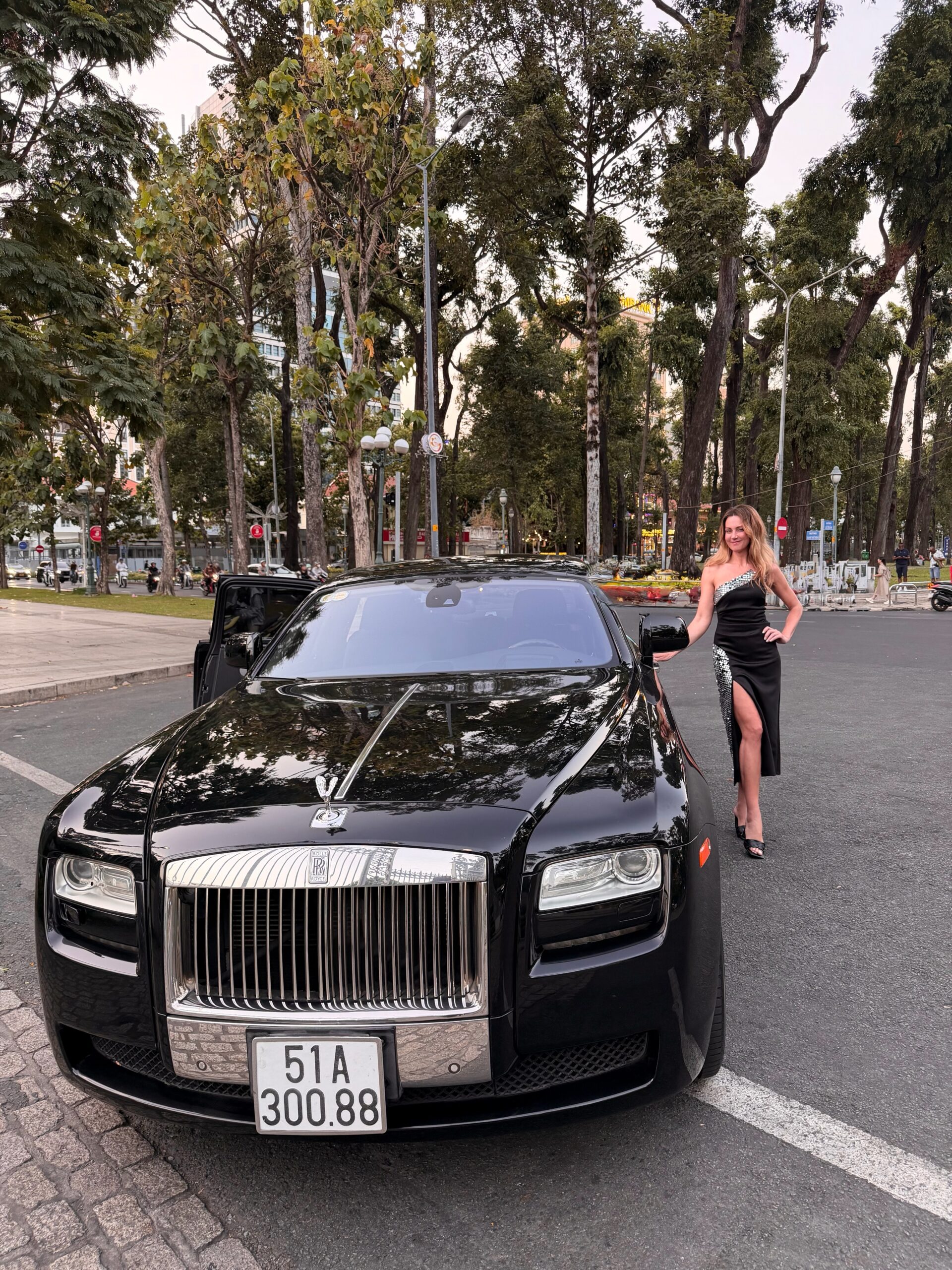 Chauffeur-driven Rolls-Royce used for The Reverie Saigon's Saigon Discovery city tour, Ho Chi Minh Chauffeur-driven Rolls-Royce used for The Reverie Saigon's Saigon Discovery city tour, Ho Chi Minh
