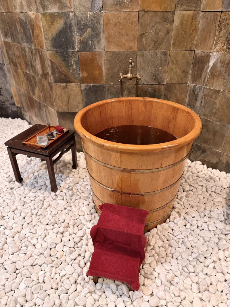 Traditional Dao herbal bath at Chi Spa, Silk Path Grand Sapa Resort, Vietnam Traditional Dao herbal bath at Chi Spa, Silk Path Grand Sapa Resort, Vietnam